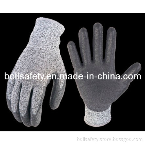 13gague Glass Fiber Liner PU Coatedglove (BLG6004)